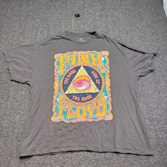 Pink Floyd T-Shirt Mens 2XL Gray Dark Side of the Moon Graphic - Picture 2 of 9